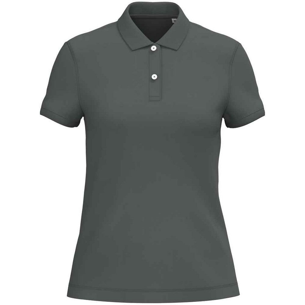 Iron Grey - Front - Native Spirit Womens-Ladies Pique Polo Shirt