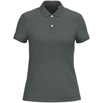 Iron Grey - Front - Native Spirit Womens-Ladies Pique Polo Shirt