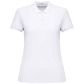 White - Front - Native Spirit Womens-Ladies Pique Polo Shirt