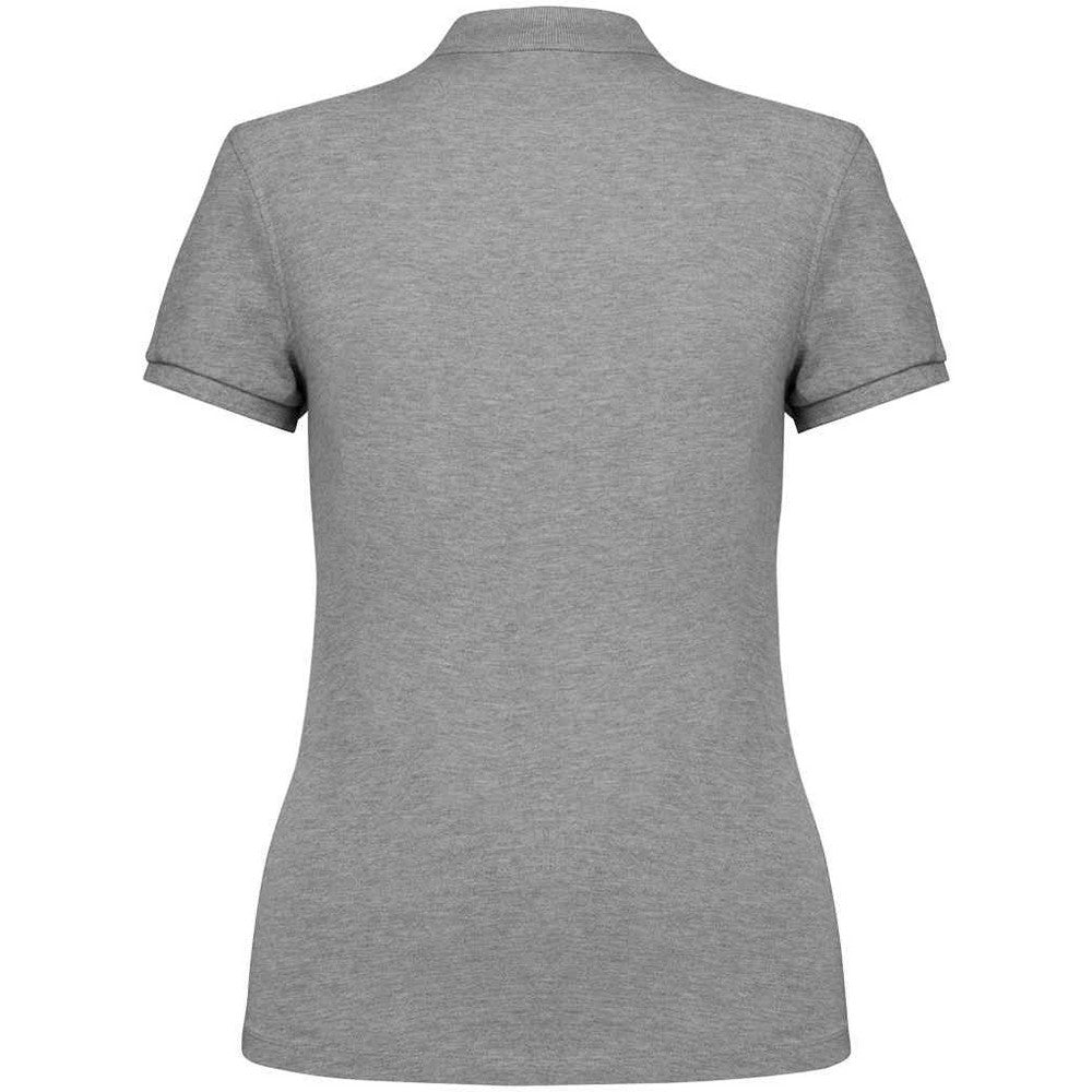Moon Grey-Heather - Back - Native Spirit Womens-Ladies Pique Polo Shirt