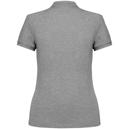 Moon Grey-Heather - Back - Native Spirit Womens-Ladies Pique Polo Shirt