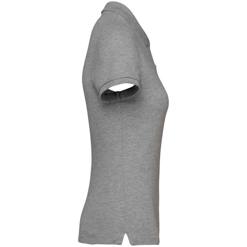 Moon Grey-Heather - Side - Native Spirit Womens-Ladies Pique Polo Shirt