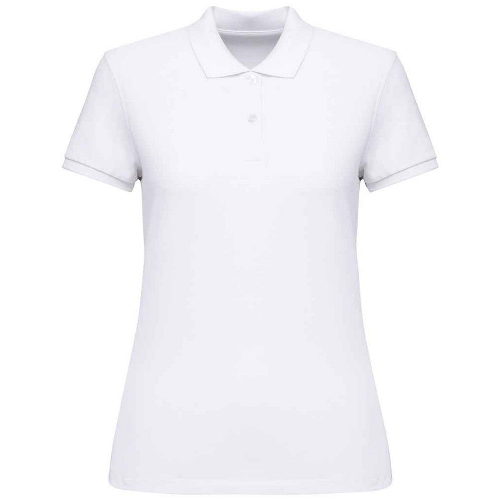 White - Front - Native Spirit Womens-Ladies Pique Polo Shirt