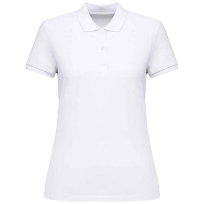 White - Front - Native Spirit Womens-Ladies Pique Polo Shirt