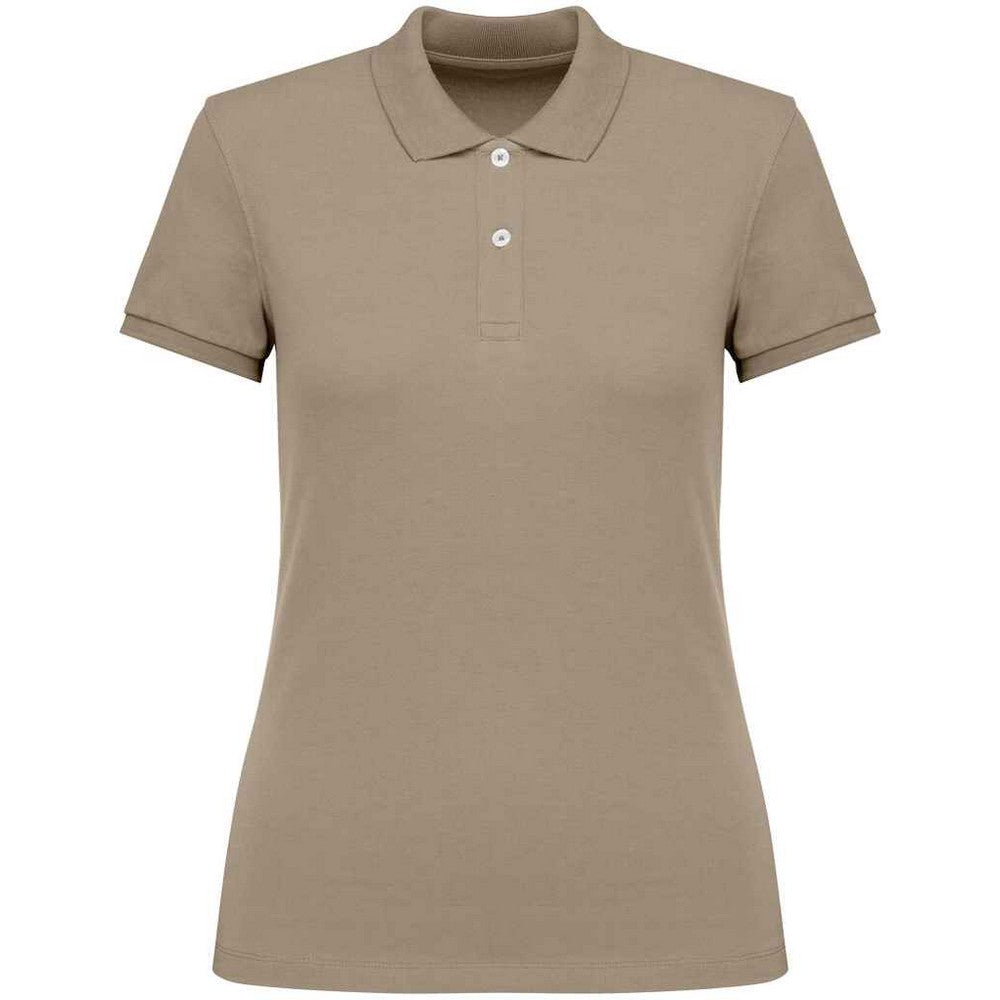 Wet Sand - Front - Native Spirit Womens-Ladies Pique Polo Shirt