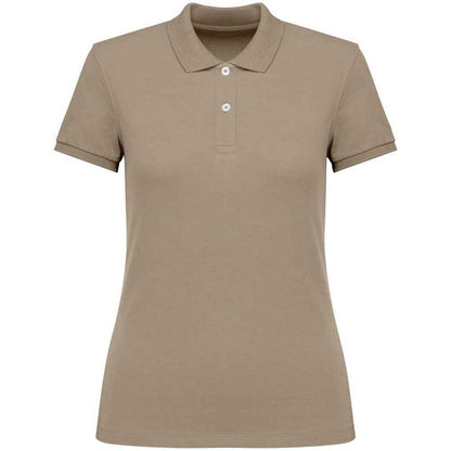 Wet Sand - Front - Native Spirit Womens-Ladies Pique Polo Shirt