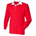 Red - Front - Front Row Childrens-Kids Classic Rugby Shirt