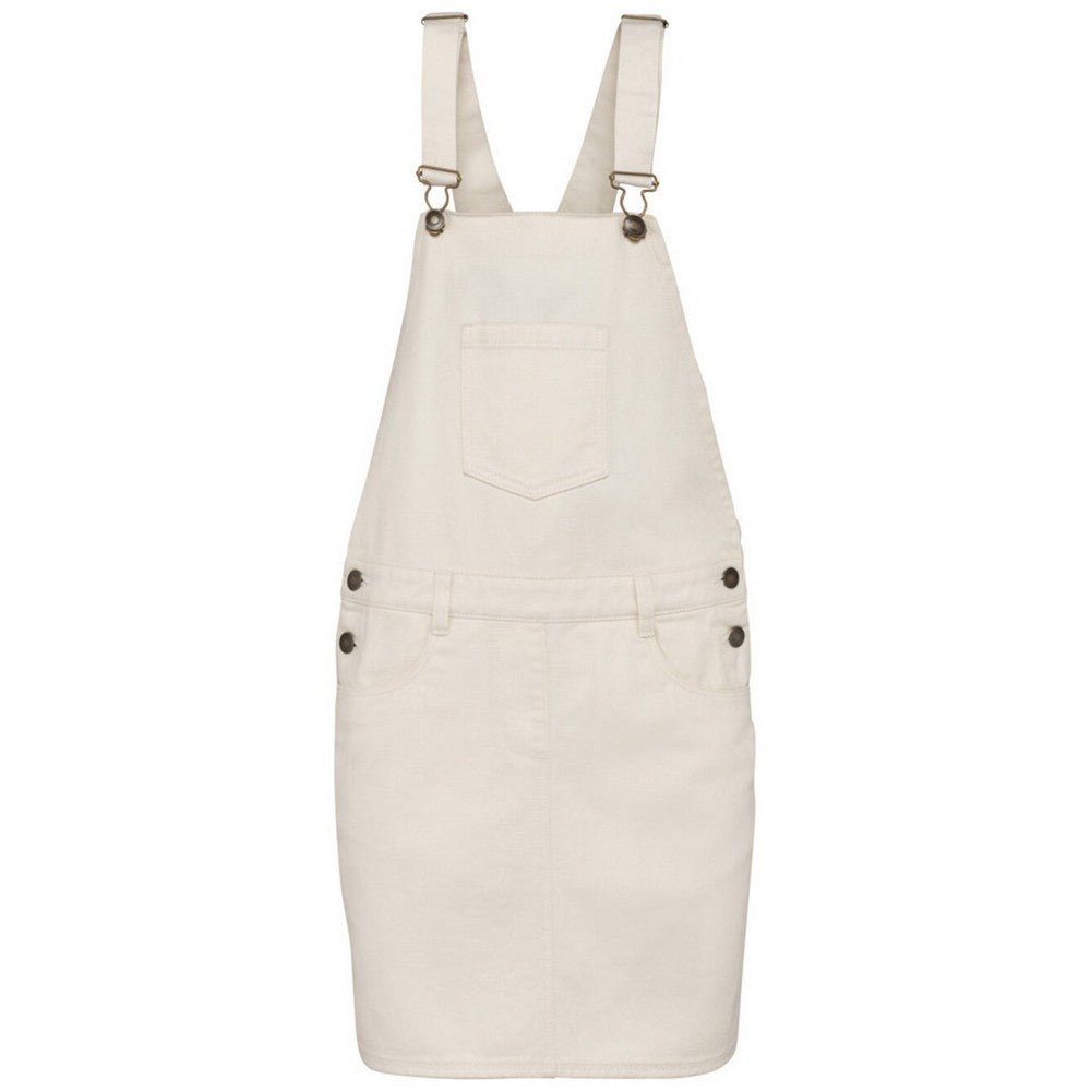 Ivory - Front - Native Spirit Womens-Ladies Eco Friendly Dungaree Dress