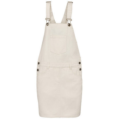 Ivory - Front - Native Spirit Womens-Ladies Eco Friendly Dungaree Dress
