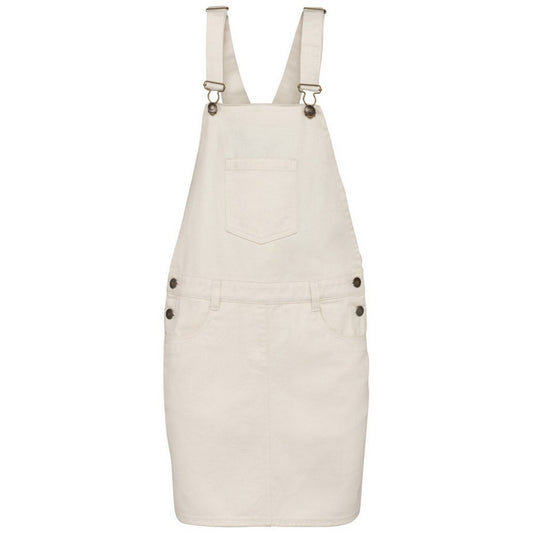 Ivory - Front - Native Spirit Womens-Ladies Eco Friendly Dungaree Dress