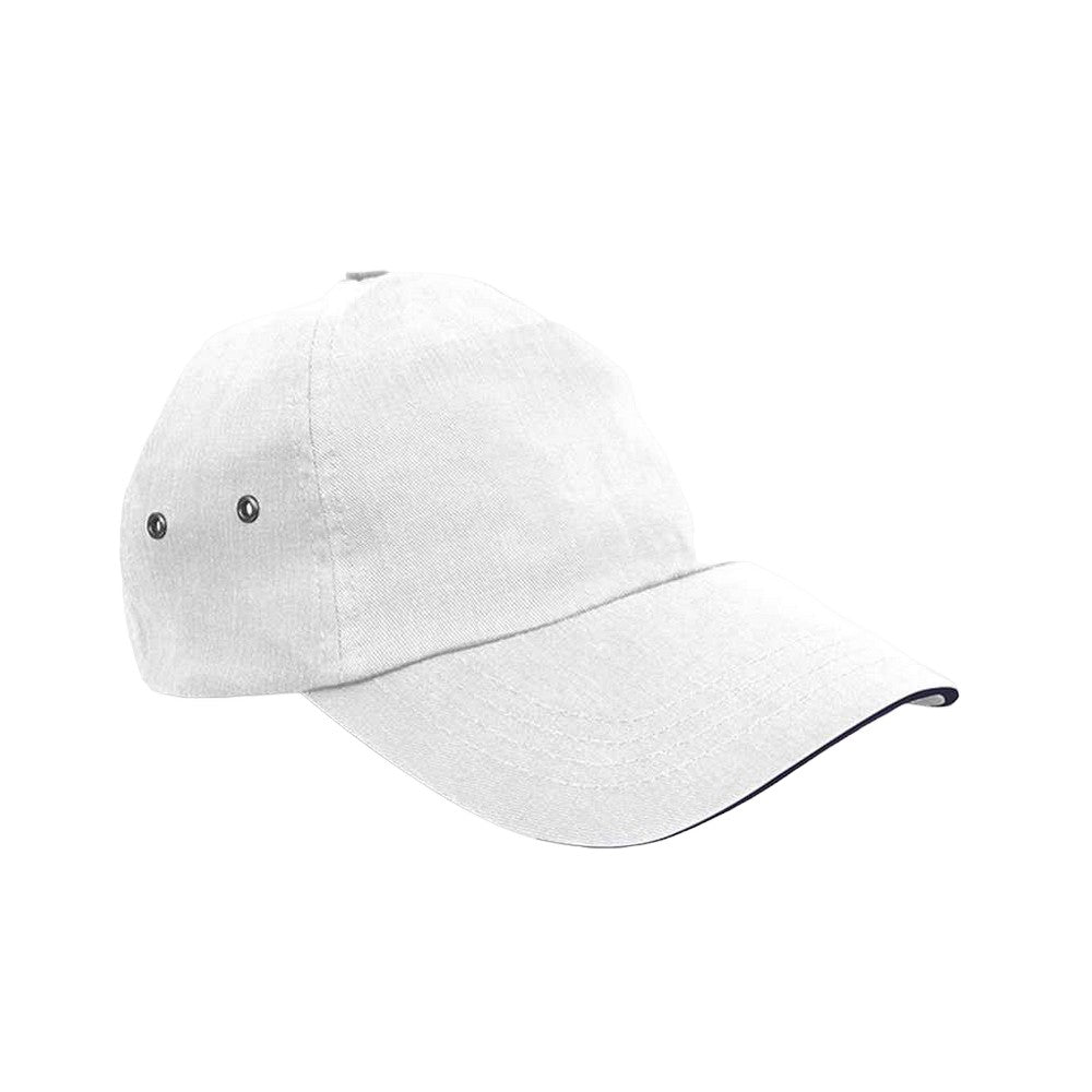 White - Front - Result Headwear Unisex Adult 5 Panel Cotton Cap