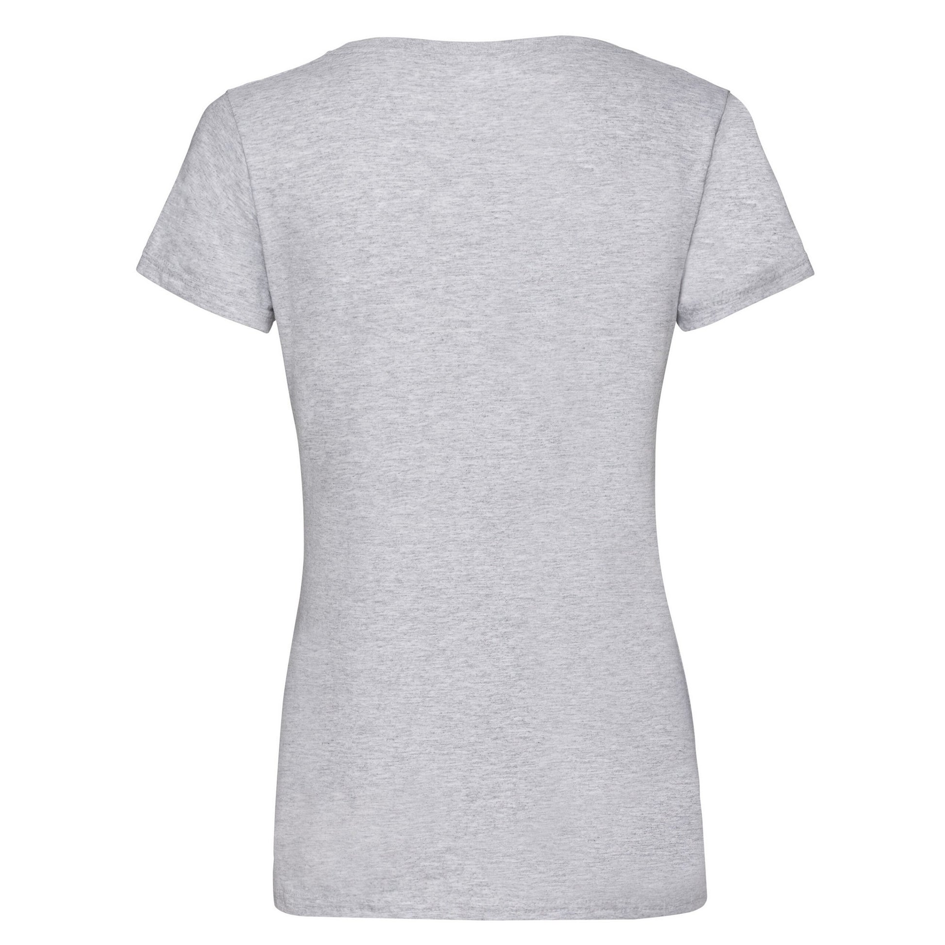 Heather Grey - Back - Fruit Of The Loom Womens-Ladies Heather V Neck Lady Fit T-Shirt