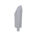 White-Navy - Side - Premier Womens-Ladies Long John Striped Roll Sleeve T-Shirt