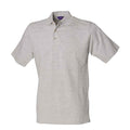 Heather Grey - Front - Henbury Mens Classic Cotton Pique Heavy Polo Shirt