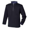 Navy-Blue - Front - Front Row Mens Soft Touch Zip Neck Sweatshirt
