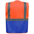 Orange-Royal Blue - Back - Yoko Unisex Adult Executive Reflective Waistcoat