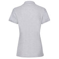 Heather Grey - Back - Fruit of the Loom Womens-Ladies Premium Cotton Pique Lady Fit Polo Shirt