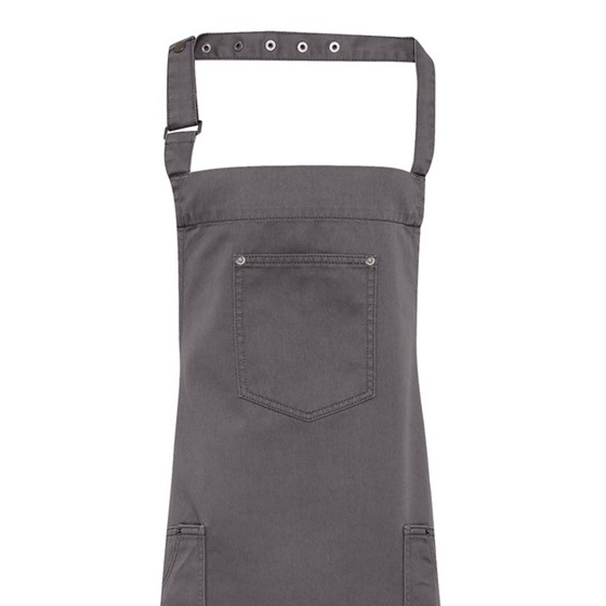 Black - Side - Premier Unisex Adult Twill Chino Full Apron