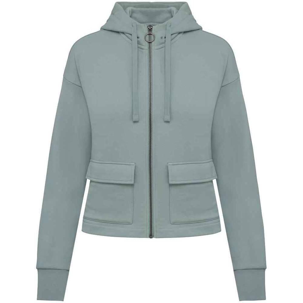 Jade Green - Front - Native Spirit Womens-Ladies Full Zip Hoodie