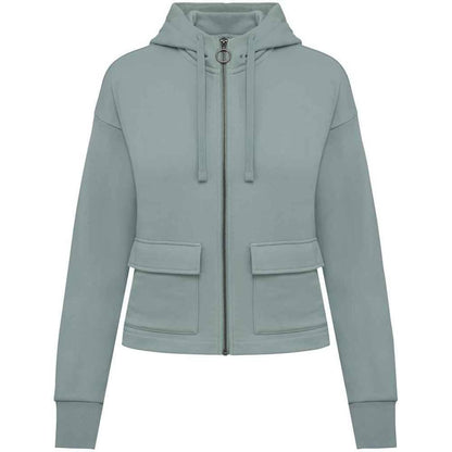 Jade Green - Front - Native Spirit Womens-Ladies Full Zip Hoodie