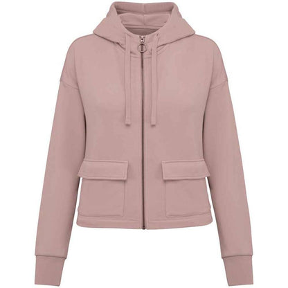 Petal Rose - Front - Native Spirit Womens-Ladies Full Zip Hoodie