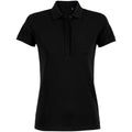 Deep Black - Front - NEOBLU Womens-Ladies Owen Piqué Polo Shirt
