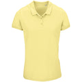 Light Yellow - Front - SOLS Womens-Ladies Planet Piqué Organic Polo Shirt