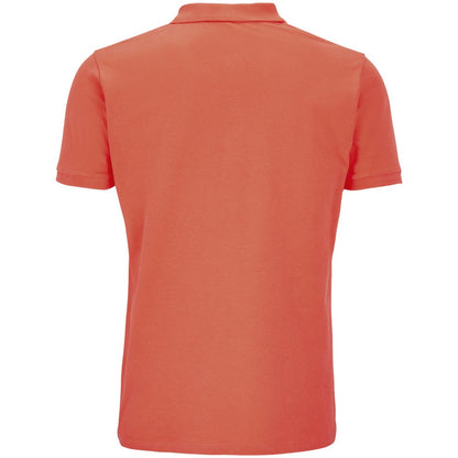 Pop Orange - Back - SOLS Mens Planet Piqué Organic Polo Shirt