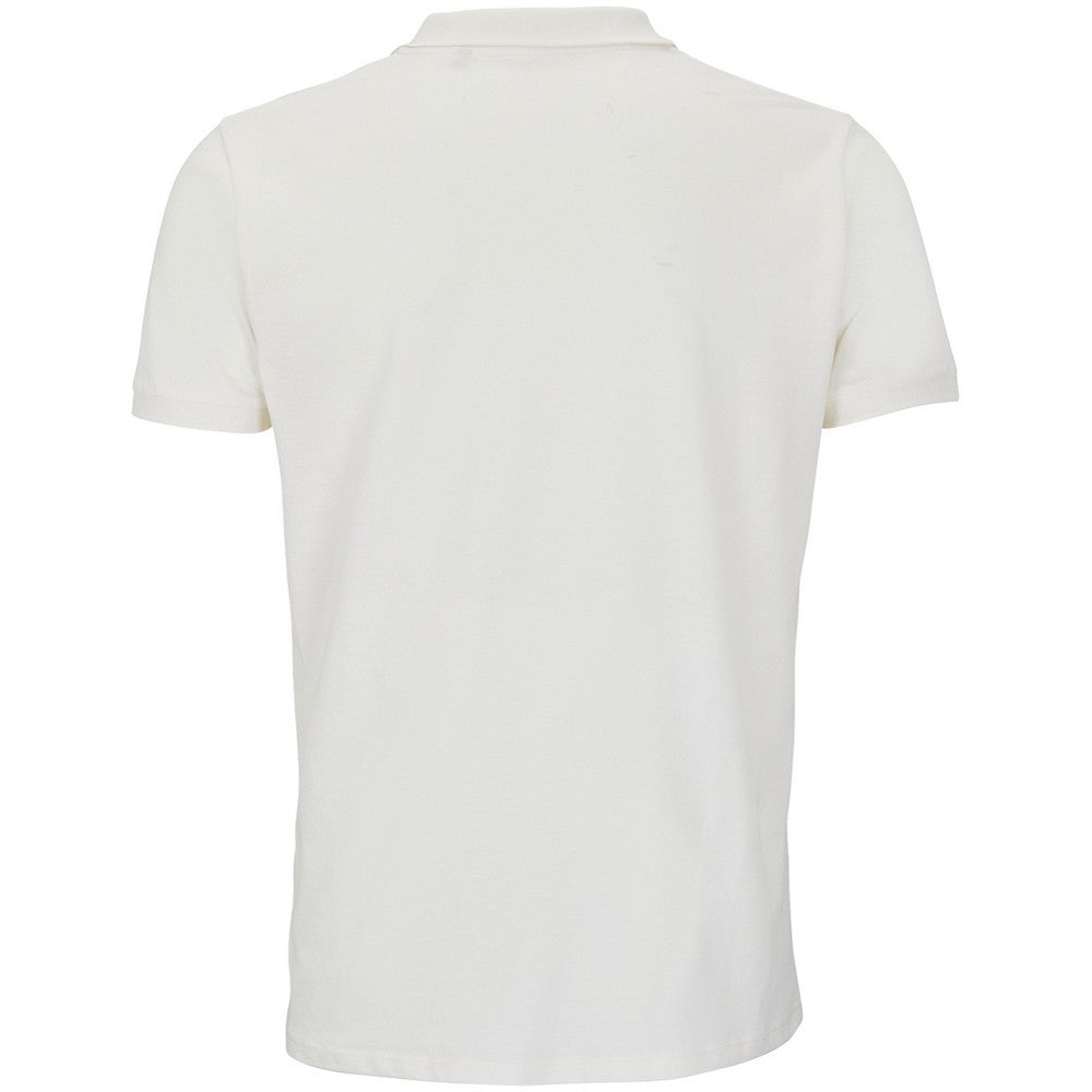 Off White - Back - SOLS Mens Planet Piqué Organic Polo Shirt