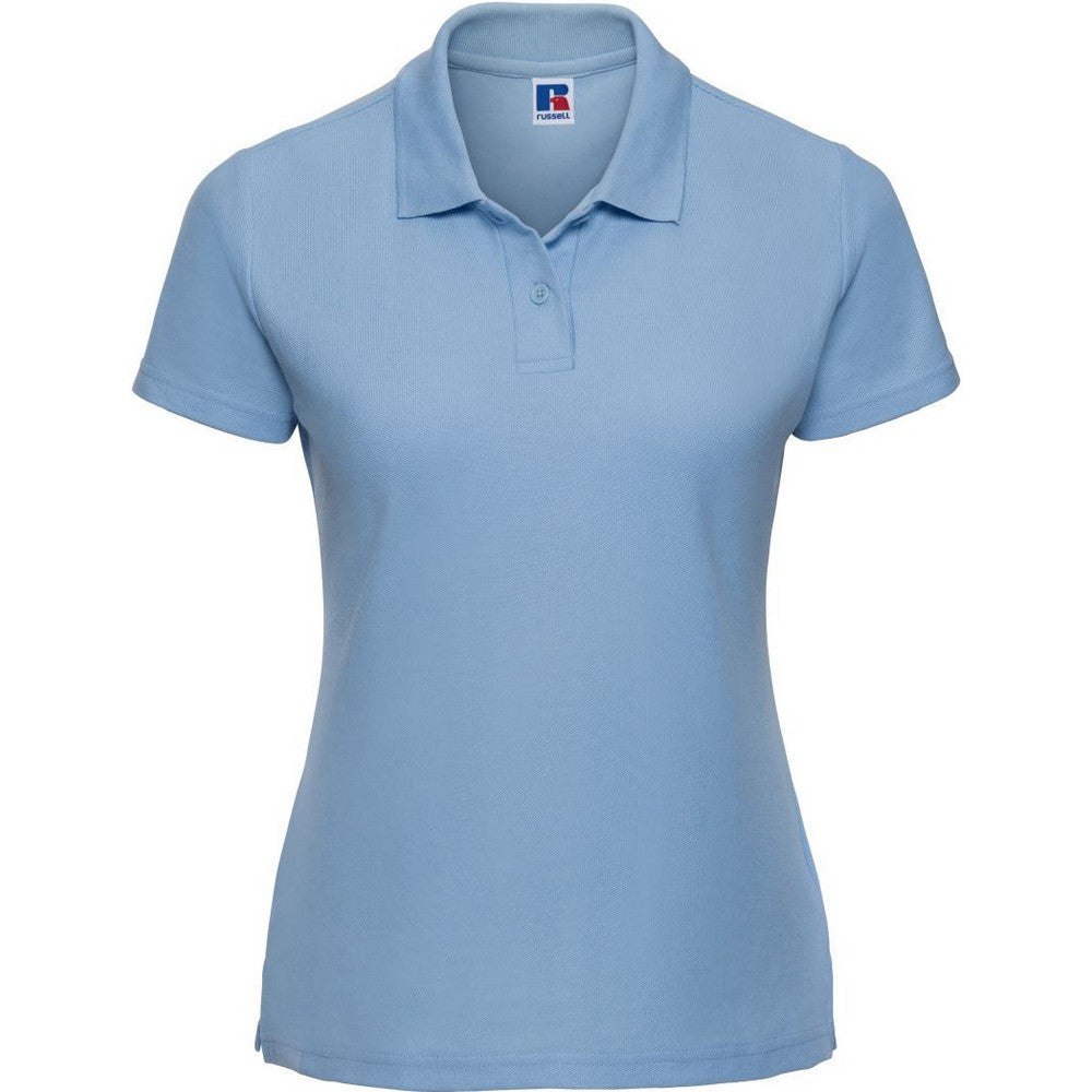 Sky Blue - Front - Russell Womens-Ladies Classic Plain Polycotton Polo Shirt