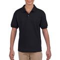 Black - Side - Gildan Childrens-Kids Plain Jersey Polo Shirt