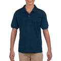 Navy - Side - Gildan Childrens-Kids Plain Jersey Polo Shirt