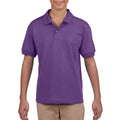 Purple - Side - Gildan Childrens-Kids Plain Jersey Polo Shirt
