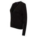 Black - Side - Henbury Womens-Ladies Lightweight V Neck Cardigan