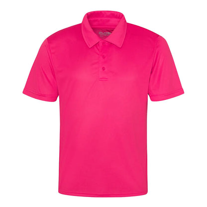 Hot Pink - Front - AWDis Cool Childrens-Kids Cool Polo Shirt