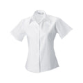 White - Front - Russell Collection Womens-Ladies Ultimate Short-Sleeved Shirt