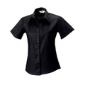 Black - Front - Russell Collection Womens-Ladies Ultimate Short-Sleeved Shirt