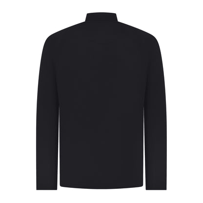 Black - Back - Henbury Mens Zip Neck Top