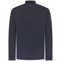 Navy - Front - Henbury Mens Zip Neck Top