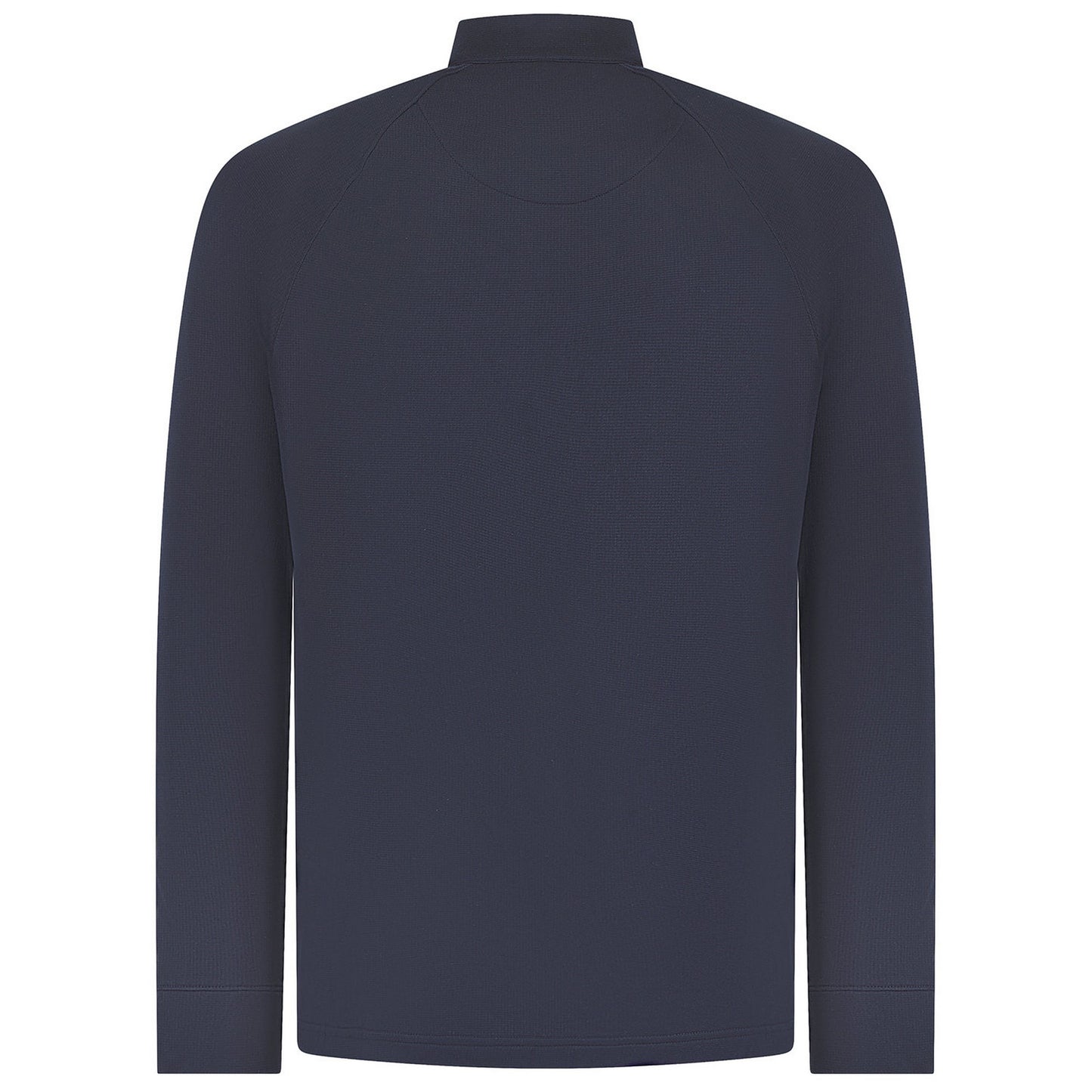 Navy - Back - Henbury Mens Zip Neck Top
