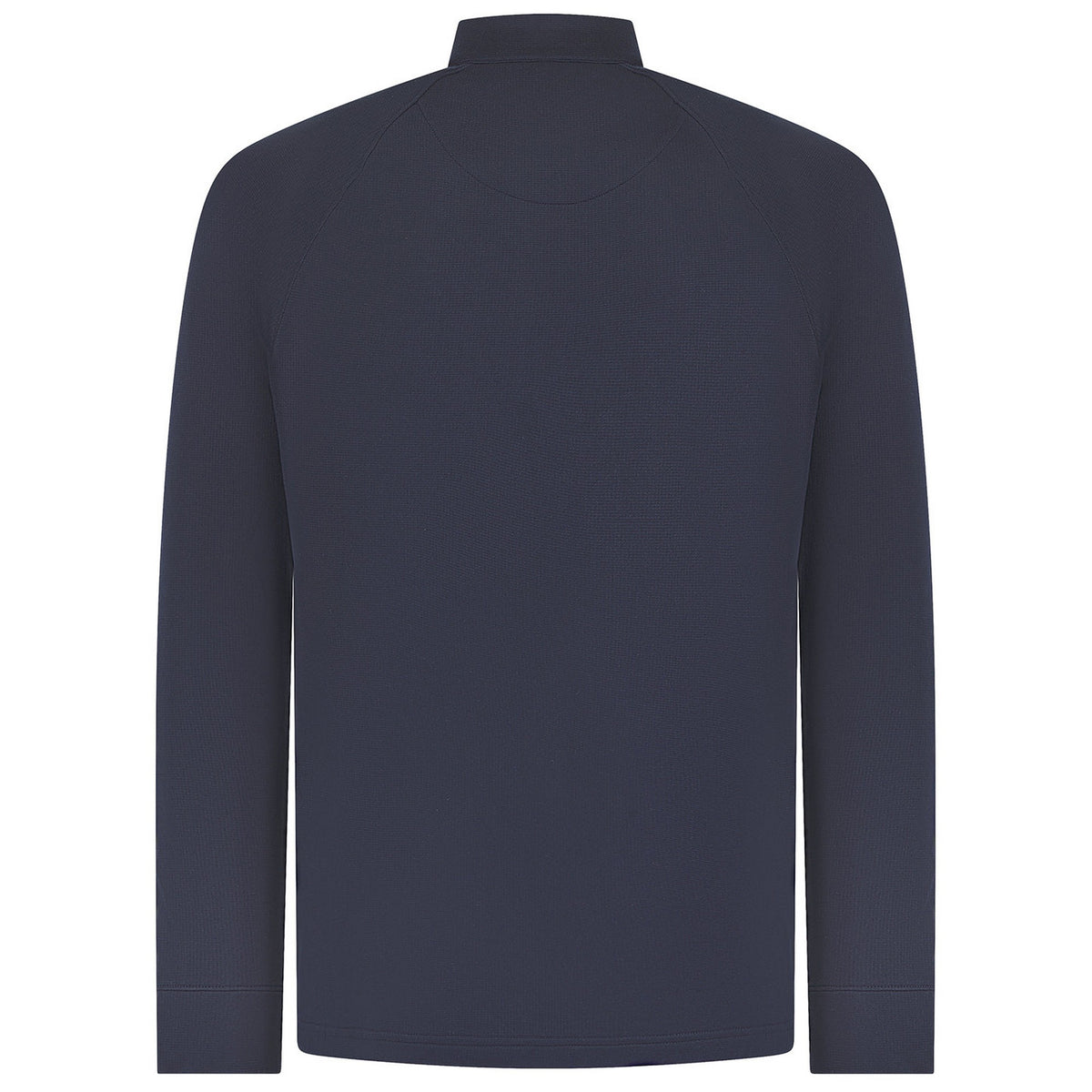 Navy - Back - Henbury Mens Zip Neck Top