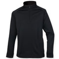 Black - Front - Henbury Mens Zip Neck Top