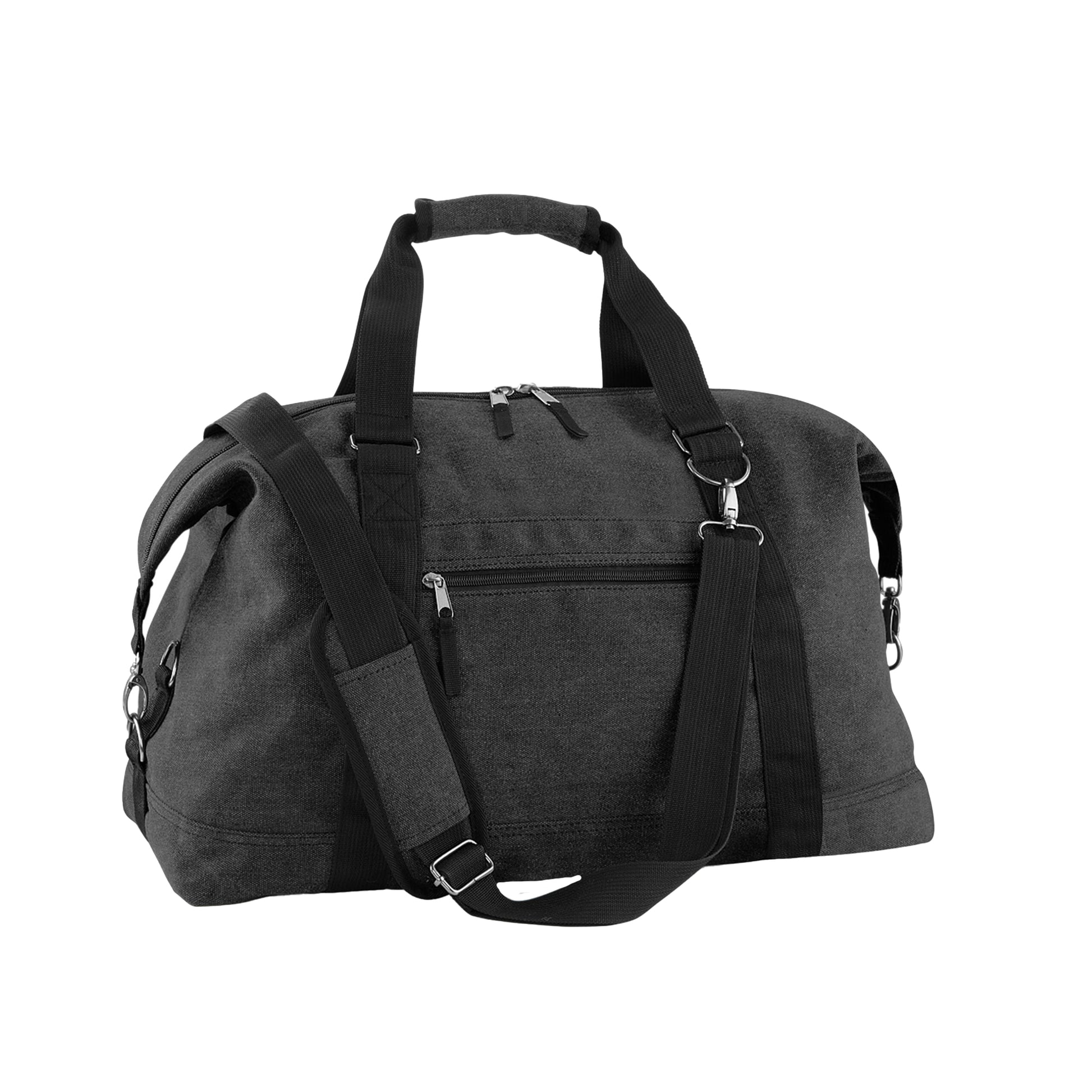 Vintage Black - Front - Bagbase Vintage Canvas Weekend Bag