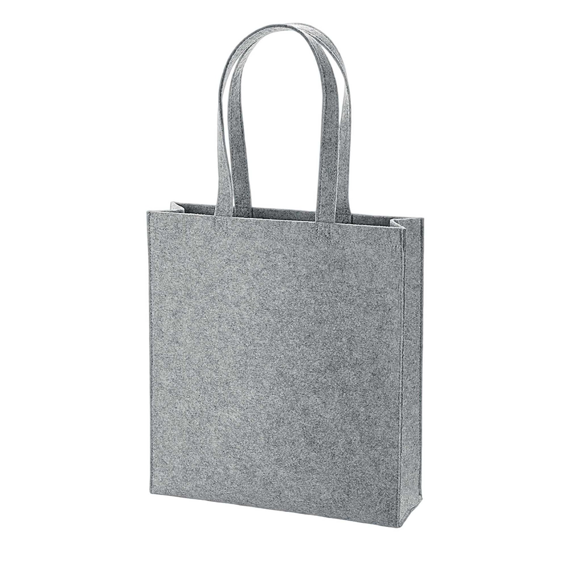 Grey Melange - Back - Bagbase Felt Tote Bag