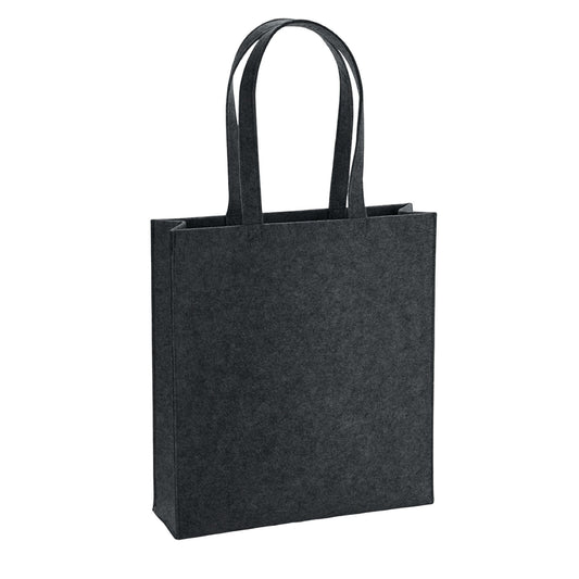 Charcoal Melange - Front - Bagbase Felt Tote Bag