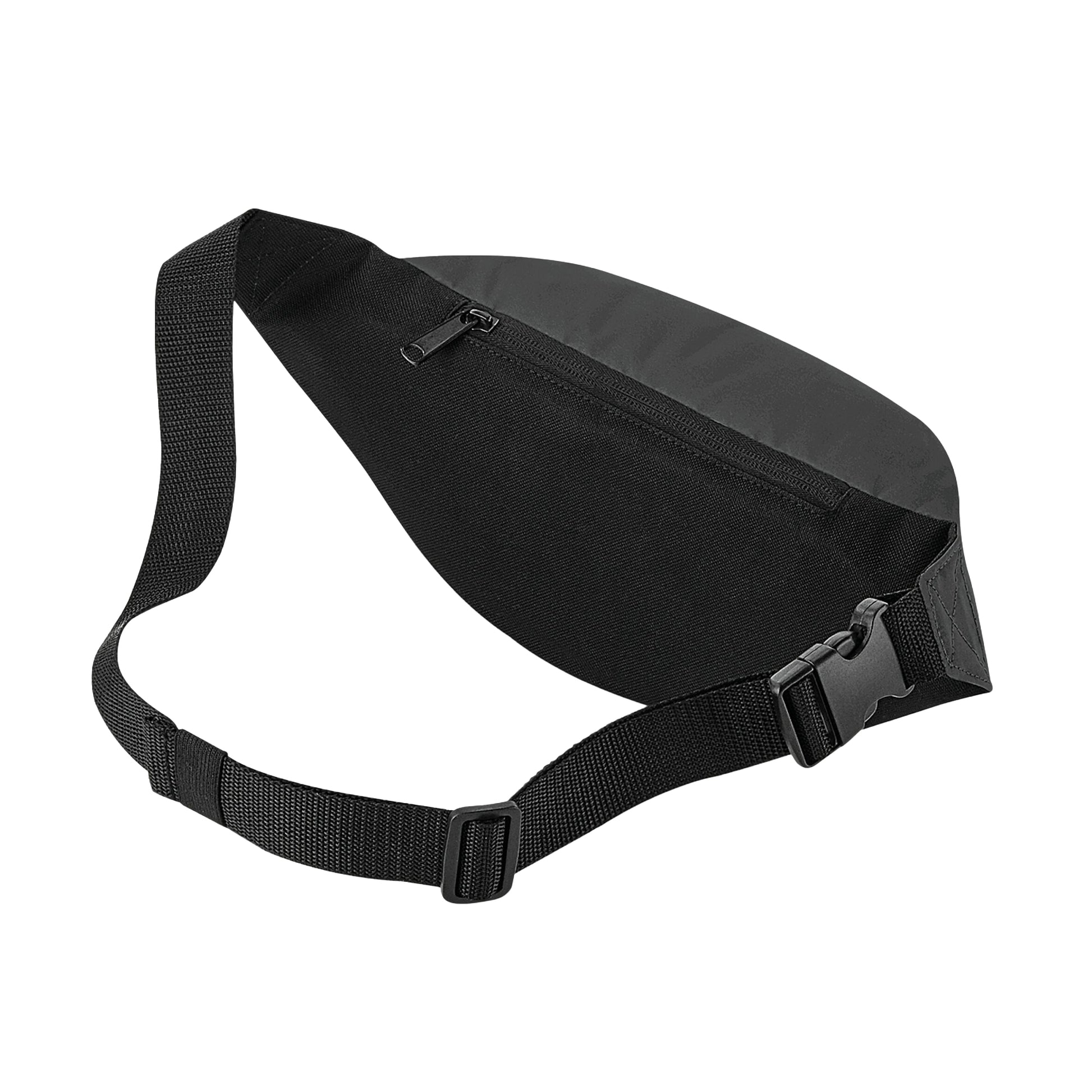Black - Back - Bagbase Reflective Waist Bag