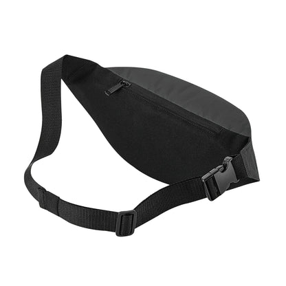Black - Back - Bagbase Reflective Waist Bag