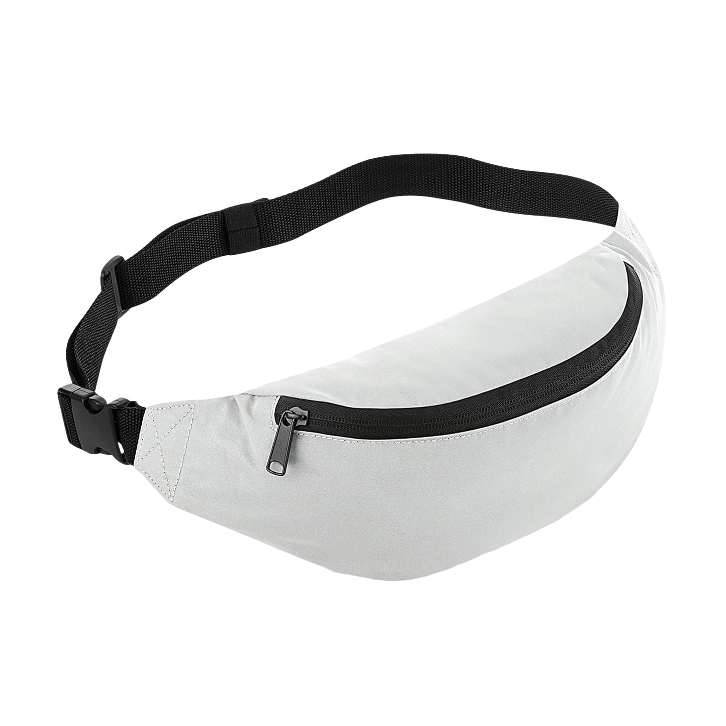 Silver - Front - Bagbase Reflective Waist Bag