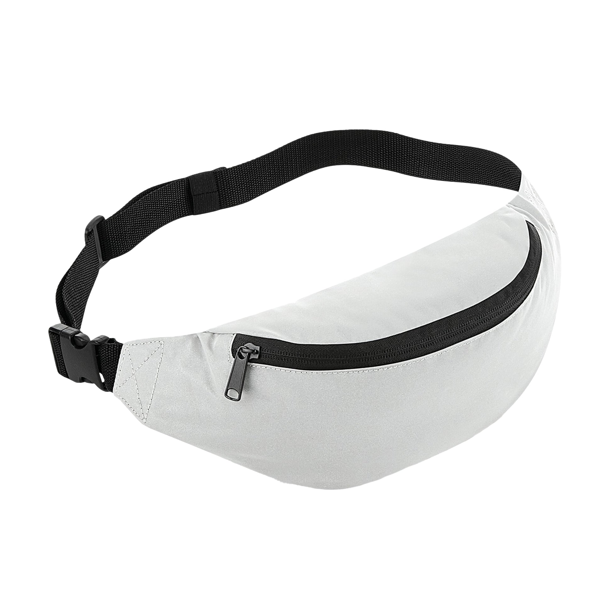 Silver - Front - Bagbase Reflective Waist Bag