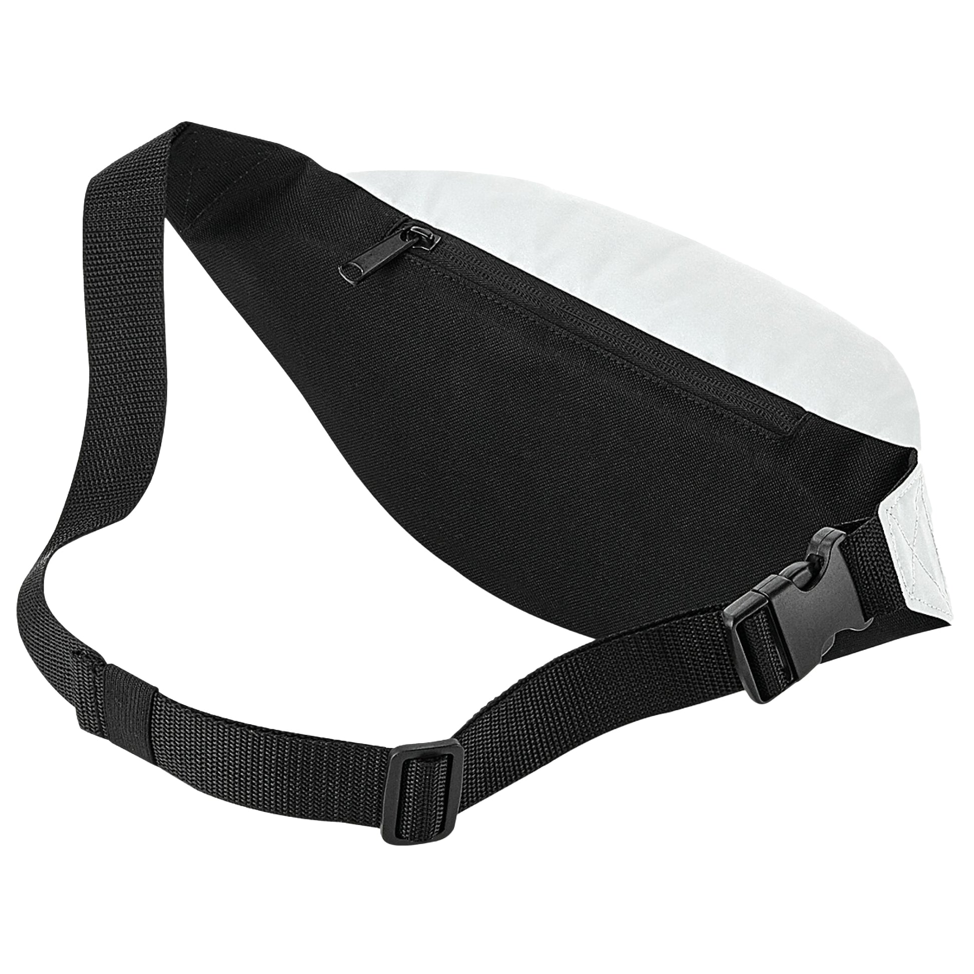 Silver - Back - Bagbase Reflective Waist Bag